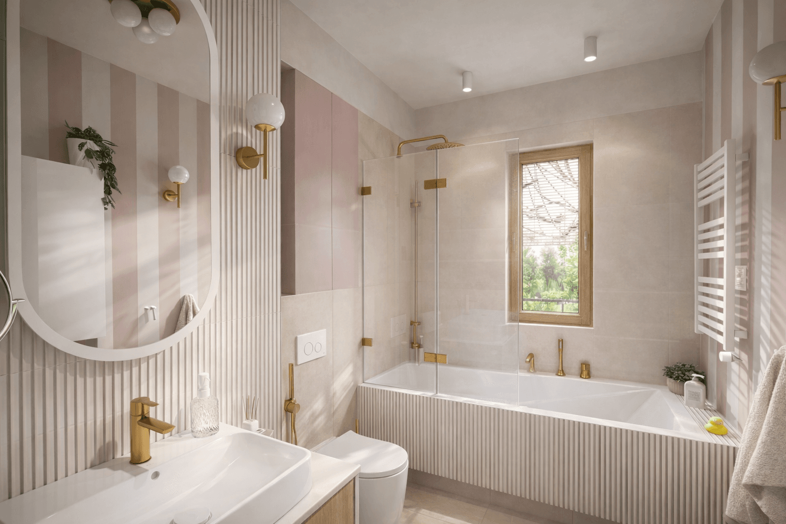 Łazienka w odcieniach różu